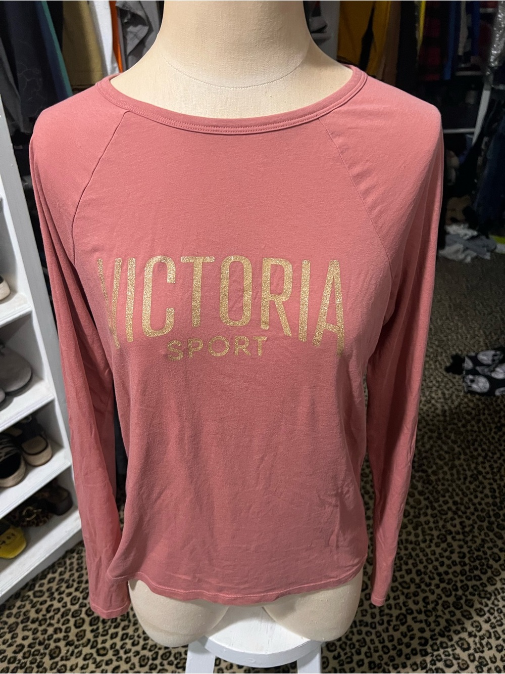 Victoria Sport Long-Sleeve Rose Pink Graphic Tee